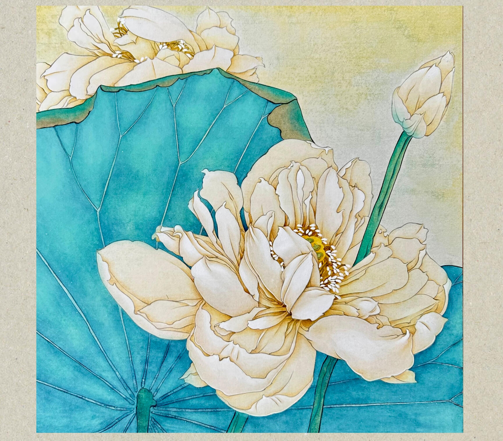 Fine Brushwork on Mica Xuanpaper